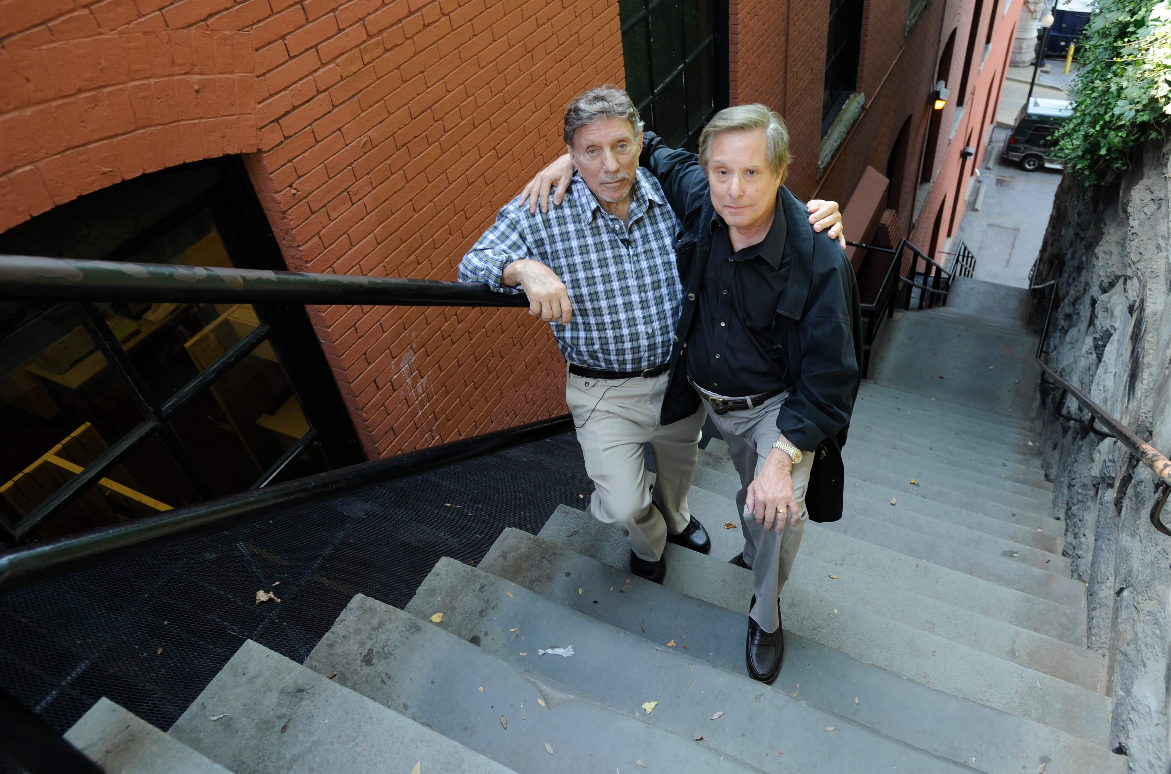 Author William Peter Blatty and Director William Friedkin at Georgetown University (photo credit: USA Today)
